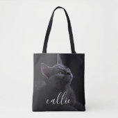 Pet Cat Fotonaam Tote Bag (Voorkant)