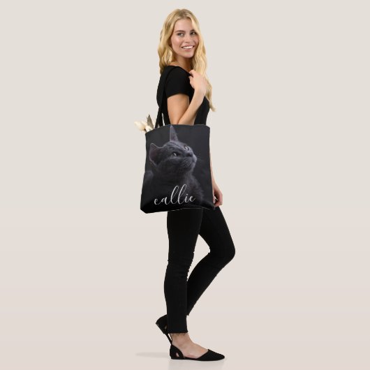 Pet Cat Fotonaam Tote Bag (Op model)