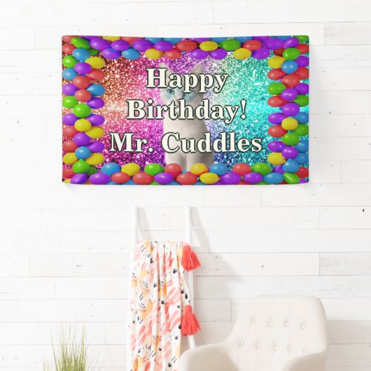 Pet Cat Gepersonaliseerde karakter verjaardag bann Spandoek (Insitu)