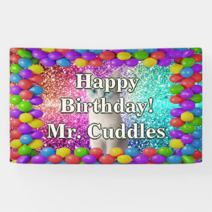 Pet Cat Gepersonaliseerde karakter verjaardag bann Spandoek