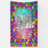 Pet Cat Gepersonaliseerde karakter verjaardag bann Spandoek (Verticaal)