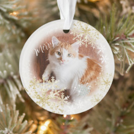 Pet Cat Kerst Wit Ornament