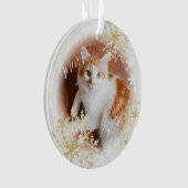 Pet Cat Kerst Wit Ornament (voorkant)