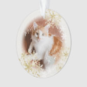 Pet Cat Kerst Wit Ornament (voorkant)