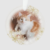 Pet Cat Kerst Wit Ornament (voorkant)