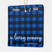 Pet Cat Memorial Blue Pset in Loving Memory Photo Keramisch Ornament (Links)