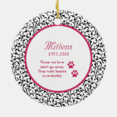 Pet Cat Memorial Chic Bloemenfoto Kerst Keramisch Ornament (Achterkant)