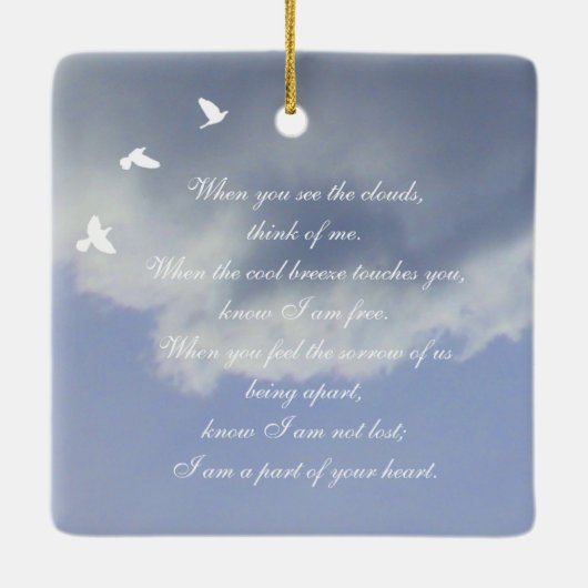 Pet Cat Memorial Custom Foto Spiritueel gedicht Keramisch Ornament (Achterkant)