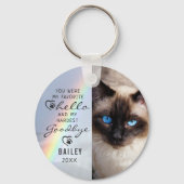 Pet Cat Memorial Favorite Hallo Photo Rainbow Sleutelhanger (Voorkant)