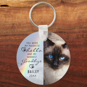 Pet Cat Memorial Favorite Hallo Photo Rainbow Sleutelhanger