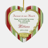 Pet Cat Memorial Foto Kerst Ornament - hart (Achterkant)