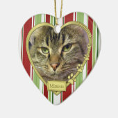 Pet Cat Memorial Foto Kerst Ornament - hart (Links)