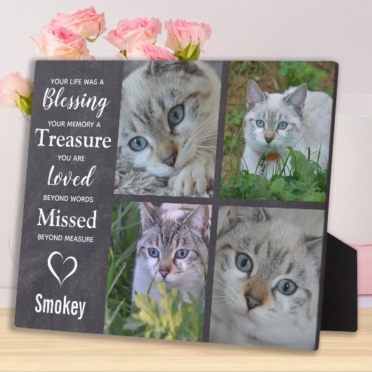 Pet Cat Memorial Gift- Pet Loopt Sympathie Keepasj Fotoplaat