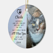 Pet Cat Memorial Goodbye Quote Foto Rainbow Keramisch Ornament (Links)