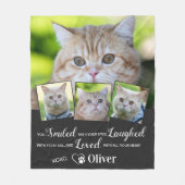 Pet Cat Memorial Herdenking op persoonlijke titel  Fleece Deken (Voorkant)
