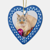 Pet Cat Memorial Paw Drukt Hart Kerstmis Keramisch Ornament (Links)