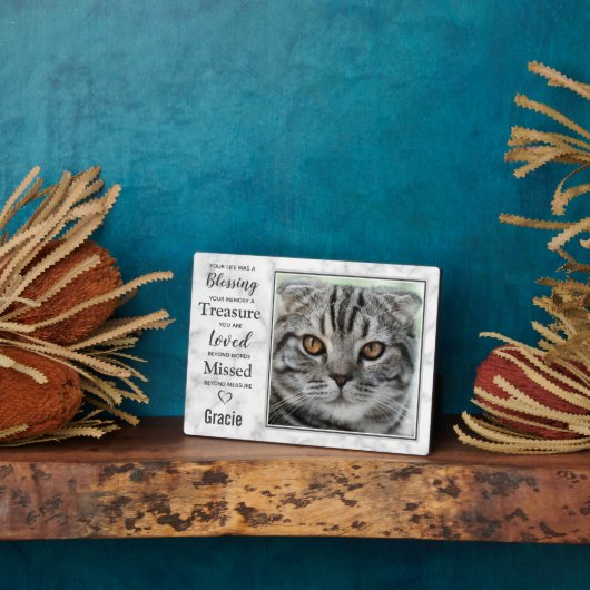 Pet Cat Memorial Pet Loopt sympathie Foto Fotoplaat (Zijkant)