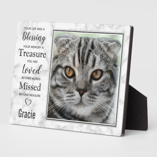 Pet Cat Memorial Pet Loopt sympathie Foto Fotoplaat (Zijkant)
