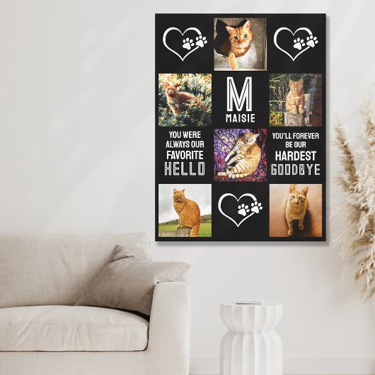 Pet Cat Memorial Photo Collage Canvas Afdruk