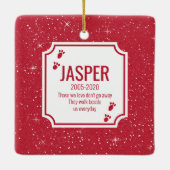 Pet Cat Memorial Red Snow Kerstmis Keramisch Ornament (Achterkant)
