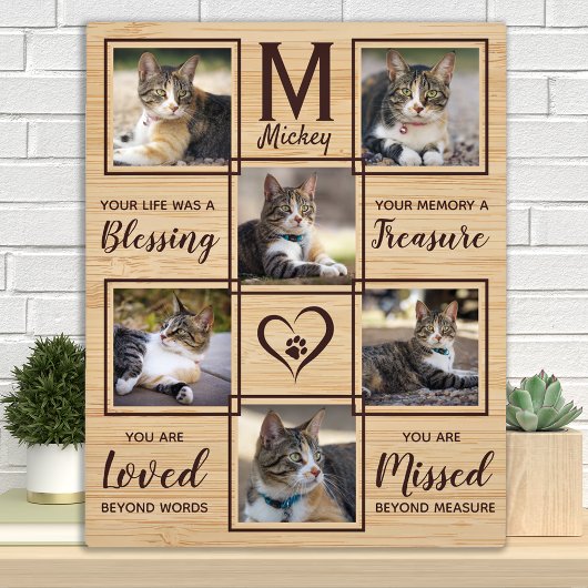 Pet Cat Memorial Unieke fotocollage Fotoplaat