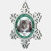 Pet Cat My First Christmas Custom Photo Ornament (Rechts)