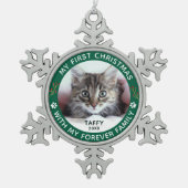 Pet Cat My First Christmas Custom Photo Ornament (Voorkant)