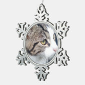 Pet cat-ornament met snowflake kerstboom tin sneeuwvlok ornament (Rechts)