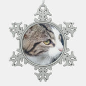 Pet cat-ornament met snowflake kerstboom tin sneeuwvlok ornament (Voorkant)