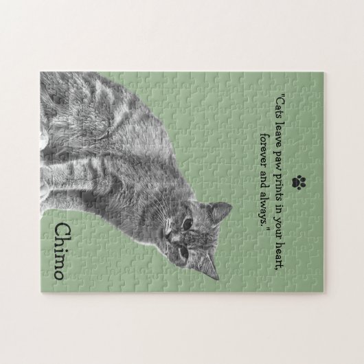 Pet Cat Photo Afbeelding Gepersonaliseerde Sjabloo Legpuzzel (Horizontaal)