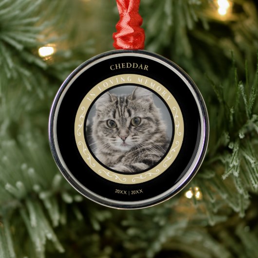 Pet Cat Photo Ornamental Herinnering geliefd Metalen Ornament (Boom)