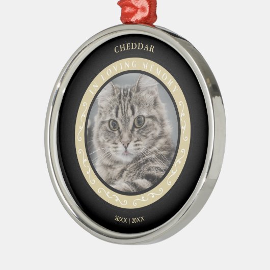 Pet Cat Photo Ornamental Herinnering geliefd Metalen Ornament (Links)