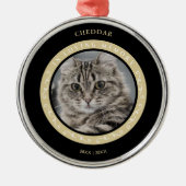 Pet Cat Photo Ornamental Herinnering geliefd Metalen Ornament (Voorkant)