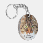 Pet Cat Photo Template Memorial Keepomwille  Sleutelhanger (Voorkant Links)