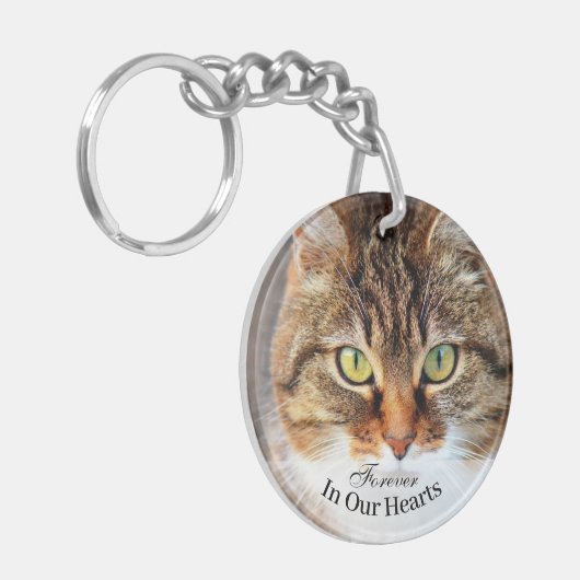 Pet Cat Photo Template Memorial Keepomwille  Sleutelhanger (Voorkant Links)