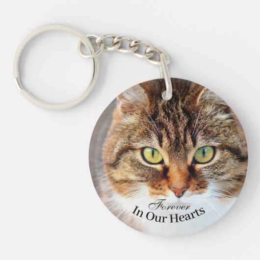 Pet Cat Photo Template Memorial Keepomwille  Sleutelhanger (Voorkant)