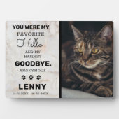 Pet Cat Quote Foto Memorial Marble Keepomwille Fotoplaat (voorkant)