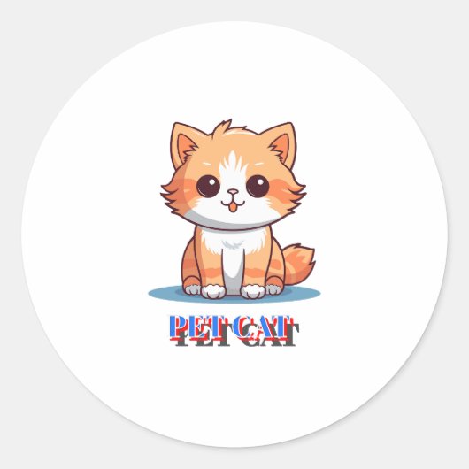 Pet Cat Ronde Sticker (Voorkant)
