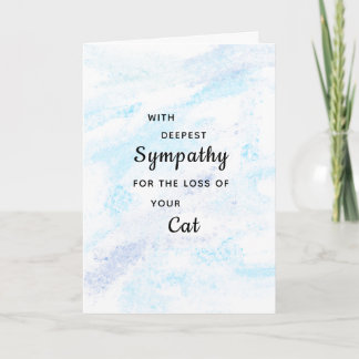 Pet Cat Sympathy Condoleances Painted Greeting Kaart