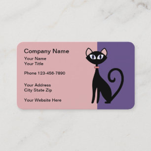 Pet Cat Theme Trendy Design Visitekaartje