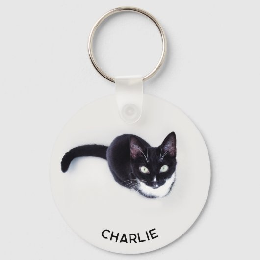 Pet Cat Two Photo Personalized Sleutelhanger (Voorkant)