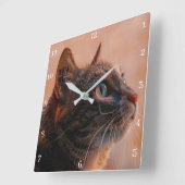 Pet Cat Vierkante Klok (Hoek)