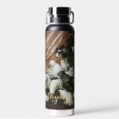 Pet Cats Kittens  Animal Art Monogramed Waterfles (Achterkant)