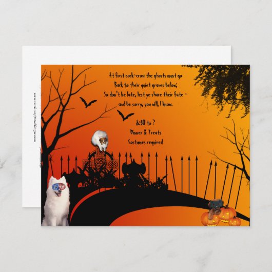 Pet Cemetery Beckons Halloween uitnodiging (Voorkant / Achterkant)