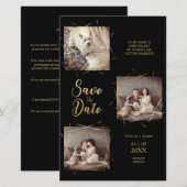 Pet Cheap Moderne kalligrafie 3 Foto's Verloving (Voorkant / Achterkant)