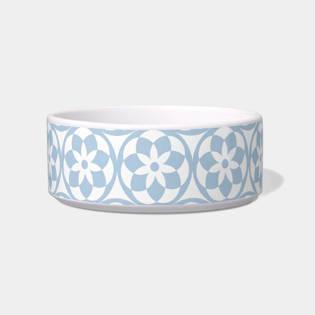 PET CHIC_ BOWL, 21 BLUE CIRCLES VOERBAKJE (Voorkant)