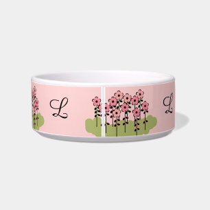 PET CHIC_BOWL_GIRLY PINK/GREEN FLORAL/PINK VOERBAKJE