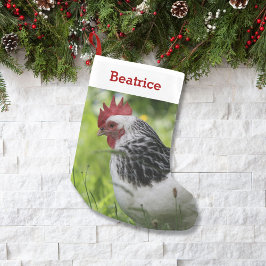 Pet Chicken Lover Foto en Naam Gepersonaliseerd Kleine Kerstsok