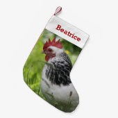 Pet Chicken Lover Foto en Naam Gepersonaliseerd Kleine Kerstsok (Voorkant (Hangend))