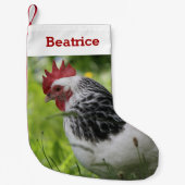 Pet Chicken Lover Foto en Naam Gepersonaliseerd Kleine Kerstsok (Voorkant)